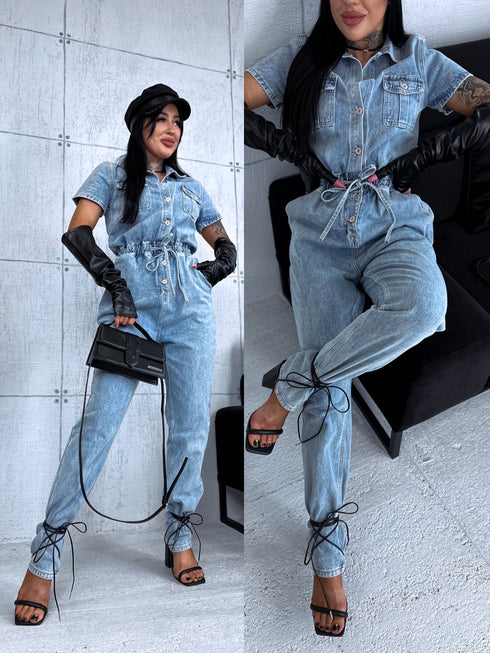 СИНИЙ ДЖИНСОВЫЙ брючный костюм "BLUE WEEKEND" LY107